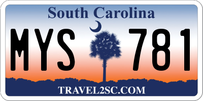 SC license plate MYS781