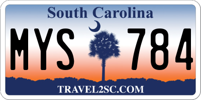 SC license plate MYS784