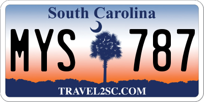 SC license plate MYS787