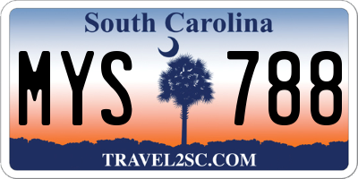 SC license plate MYS788