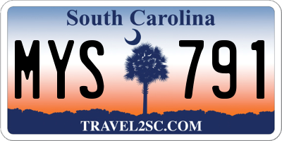 SC license plate MYS791