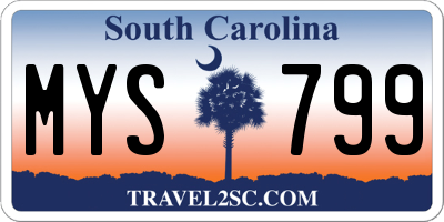 SC license plate MYS799