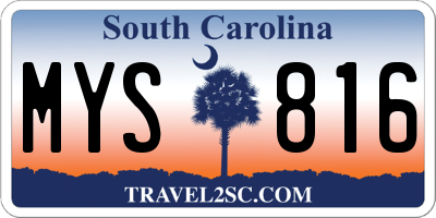 SC license plate MYS816