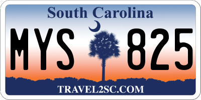 SC license plate MYS825