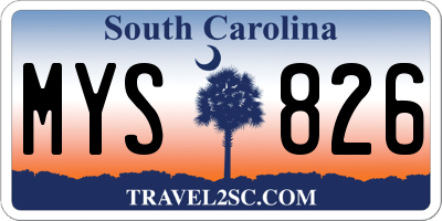 SC license plate MYS826