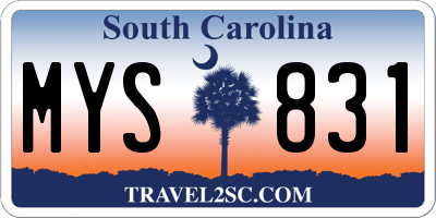SC license plate MYS831