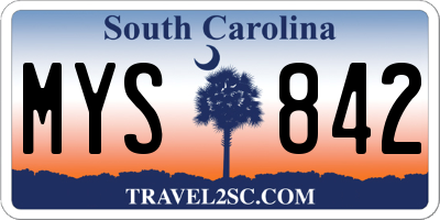 SC license plate MYS842