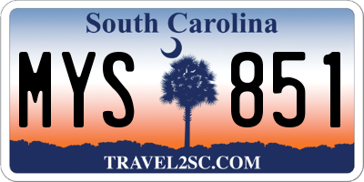 SC license plate MYS851