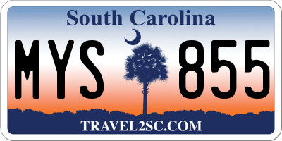SC license plate MYS855