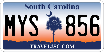 SC license plate MYS856