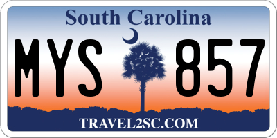SC license plate MYS857