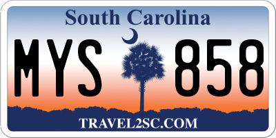 SC license plate MYS858