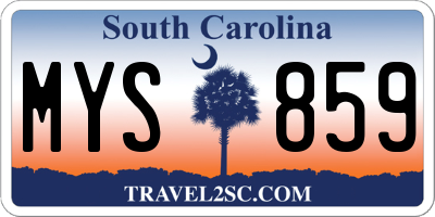 SC license plate MYS859