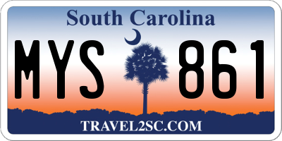 SC license plate MYS861