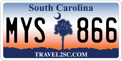 SC license plate MYS866