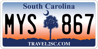 SC license plate MYS867