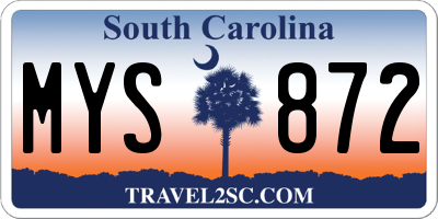 SC license plate MYS872