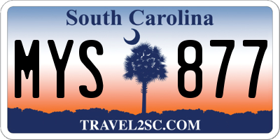 SC license plate MYS877