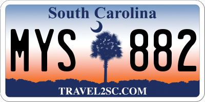 SC license plate MYS882
