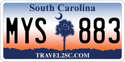 SC license plate MYS883