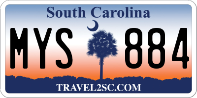 SC license plate MYS884