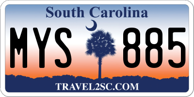 SC license plate MYS885