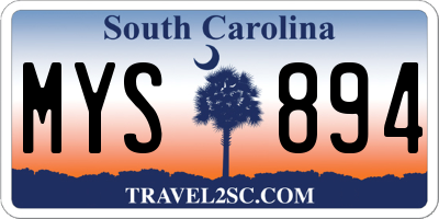 SC license plate MYS894