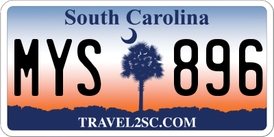 SC license plate MYS896