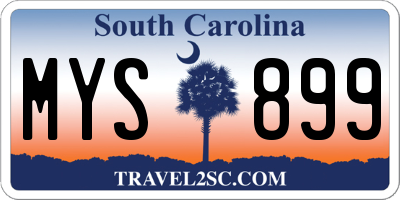 SC license plate MYS899