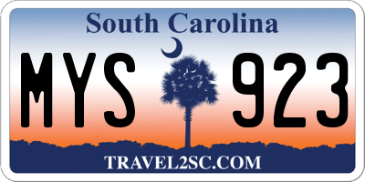 SC license plate MYS923