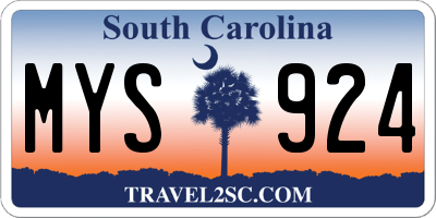 SC license plate MYS924