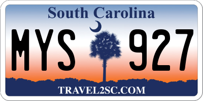 SC license plate MYS927