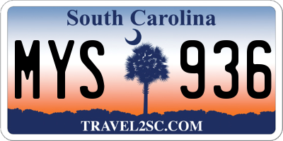 SC license plate MYS936