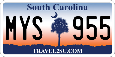 SC license plate MYS955