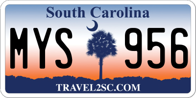 SC license plate MYS956