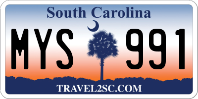 SC license plate MYS991