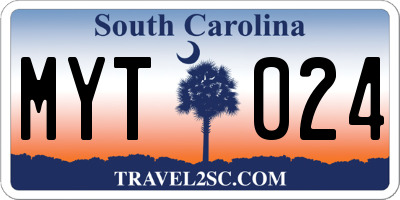SC license plate MYT024