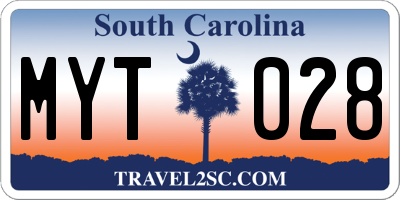 SC license plate MYT028