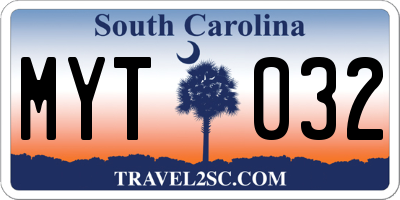 SC license plate MYT032