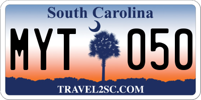 SC license plate MYT050