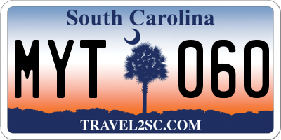 SC license plate MYT060
