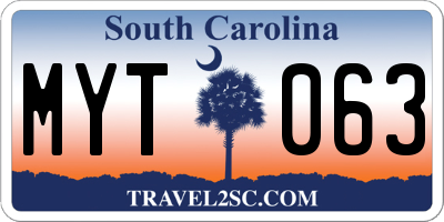 SC license plate MYT063