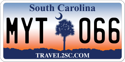 SC license plate MYT066