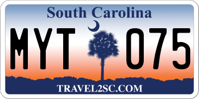 SC license plate MYT075