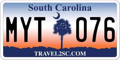 SC license plate MYT076
