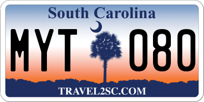SC license plate MYT080
