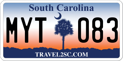 SC license plate MYT083