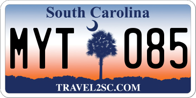 SC license plate MYT085