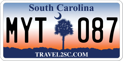 SC license plate MYT087