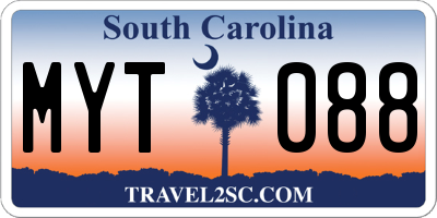 SC license plate MYT088
